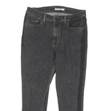 LEVI'S 721 Womens Jeans Black Regular Skinny Denim Raw W31 L25 Stylish Fit