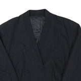 Womens Black Casual Button Jacket XS Polyester Blend Plain Long Sleeve Classic