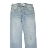 LEVI'S 501 Mens Jeans Blue Cotton Denim Light W32 L35 Regular Fit Button Fly