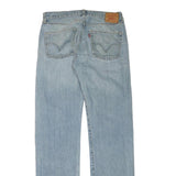 LEVI'S 501 Mens Jeans Blue Cotton Denim Light W32 L35 Regular Fit Button Fly