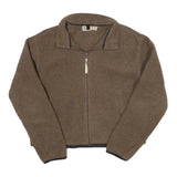 WOOLRICH Womens Brown Fleece Jacket L Polyester Blend Zip Casual Outdoor