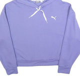 PUMA Womens Purple Pullover Hoodie M Cotton Blend Casual Sweatshirt