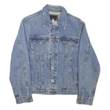 SANCHO Boys Blue Denim Jacket M Cotton Blend Button Closure Classic Fit