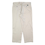 DOCKERS Mens Cotton Blend Beige Regular Straight Trousers W36 L30 Classic Zip