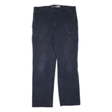 CARHARTT Mens Cotton Blend Navy Regular Straight Trousers W38 L31 Workwear Zip