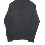 FABRIC OF LIFE Mens Black Cotton Blend Pullover Hoodie S Ribbed Panel