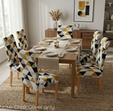 Anyseat Tri Color Geometric Design Pattern Print Elastic Chair Cover – Plain Dining Slipcover & Home Décor