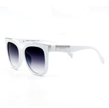 Coco - White Frame Faded Black Lens Wayfarer Sunglasses