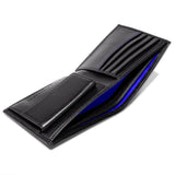 Coin Wallet in Black with Cobalt Blue