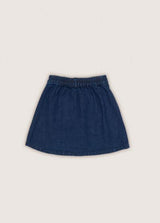 Girls Blue Denim Skirt with Embroidery