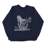 Unbranded Graphic Sweatshirt - Medium Navy Cotton