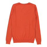 Tommy Hilfiger V-neck Jumper - Small Orange Cotton