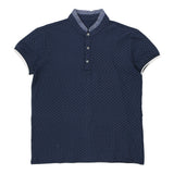 Unbranded Polka Dot Polo Shirt - Large Blue Cotton