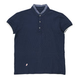 Unbranded Polka Dot Polo Shirt - Large Blue Cotton
