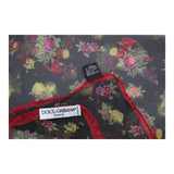 Dolce & Gabbana Floral Handkerchief - No Size Black Silk