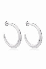 Crescent Hoops Silver Large
