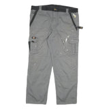 DICKIES Mens Grey Straight Twill Workwear Relaxed Cargo Trousers W40 L30
