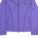 NIKE Womens Purple Jacket UK 10 Polyester Blend Zip Up Athletic Casual