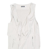 MINT VELVET Womens White Sleeveless Jacket UK 14 Polyester Blend Casual Layer