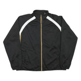 STARTER Mens Black & White Track Jacket L Polyester Blend Zip Athletic