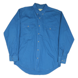 ST JOHNS BAY Mens Blue Cotton Blend Shirt M Button Down Pockets Casual