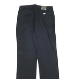 TRUSSARDI Mens Cotton Blend Black Regular Straight Trousers W31 L33 Classic Zip