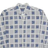 PETER HADLEY Mens Blue & White Patterned Cotton Blend Shirt L Casual Long Sleeve