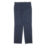 DICKIES Mens Navy Regular Fit Straight Trousers Cotton Blend W32 L30 Workwear