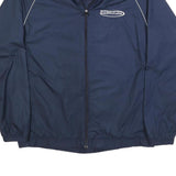 ADIDAS Mens Navy Blue Industrial Packaging Logo Zip Up Jacket L Polyester Blend