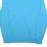 ROYAL CLASS Mens Blue Plain Jumper Crew Neck Basic Knit XL Cotton Lightweight