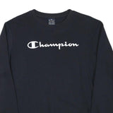 CHAMPION Boys Black Cotton Blend Crew Neck 2XL Logo Print Sweatshirt