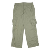 H&M Womens Relaxed Khaki Cargo Trousers W34 L32 Zip Pocket Casual Cotton Blend