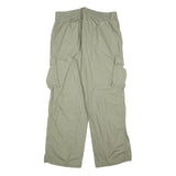 H&M Womens Relaxed Khaki Cargo Trousers W34 L32 Zip Pocket Casual Cotton Blend