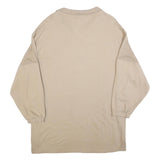 PUMA Womens Beige Cotton Blend Sweatshirt Collared XL Logo Casual Oversized