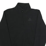 CHAMPION Mens Black Half Zip M Cotton Blend Pullover Sweatshirt Production Print