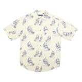 PURITAN Mens Yellow & Blue Patterned Casual Shirt S Cotton Summer Style