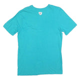 NIKE Mens Blue Football T-Shirt M Short Sleeve Crew Neck Logo Print