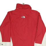 THE NORTH FACE Womens Red & White Outdoor Jacket S Polyester Waterproof Zip