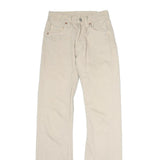 LEVI'S 501 Womens Jeans Cream Slim Straight Denim Raw W22 L30 Classic Fit