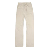 LEVI'S 501 Womens Jeans Cream Slim Straight Denim Raw W22 L30 Classic Fit