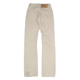 LEVI'S 501 Womens Jeans Cream Slim Straight Denim Raw W22 L30 Classic Fit