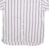 TOMMY HILFIGER Mens White Red & Blue Stripe Shirt XL Casual Cotton Blend