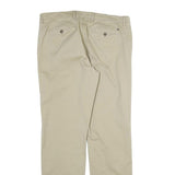 TOMMY HILFIGER Mens Cotton Beige Regular Fit Straight Trousers W34 L34 Casual
