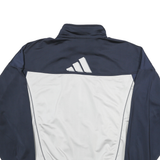 ADIDAS Mens Navy & White Track Jacket L Polyester Blend Zip Collar Casual