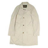 LORD TIANI Mens Beige Cotton Blend Classic Coat L Button Plain Lightweight