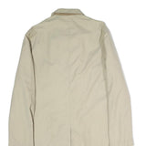LORD TIANI Mens Beige Cotton Blend Classic Coat L Button Plain Lightweight