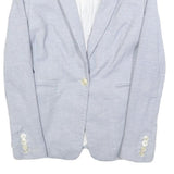 REISS Womens Blue Linen Blend Blazer Jacket UK 8 Single Button Tailored