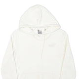 PUMA Womens White Hoodie S Cotton Blend Pullover Drawstring Pocket