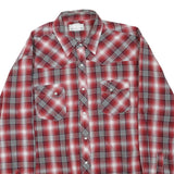 WRANGLER Mens Red & White Check Shirt 2XL Cotton Blend Long Sleeve Casual