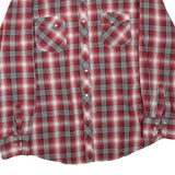 WRANGLER Mens Red & White Check Shirt 2XL Cotton Blend Long Sleeve Casual